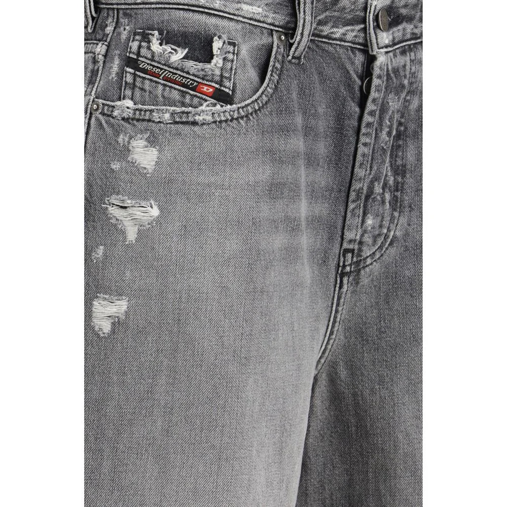 Diesel Gray Cotton Bermuda Shorts