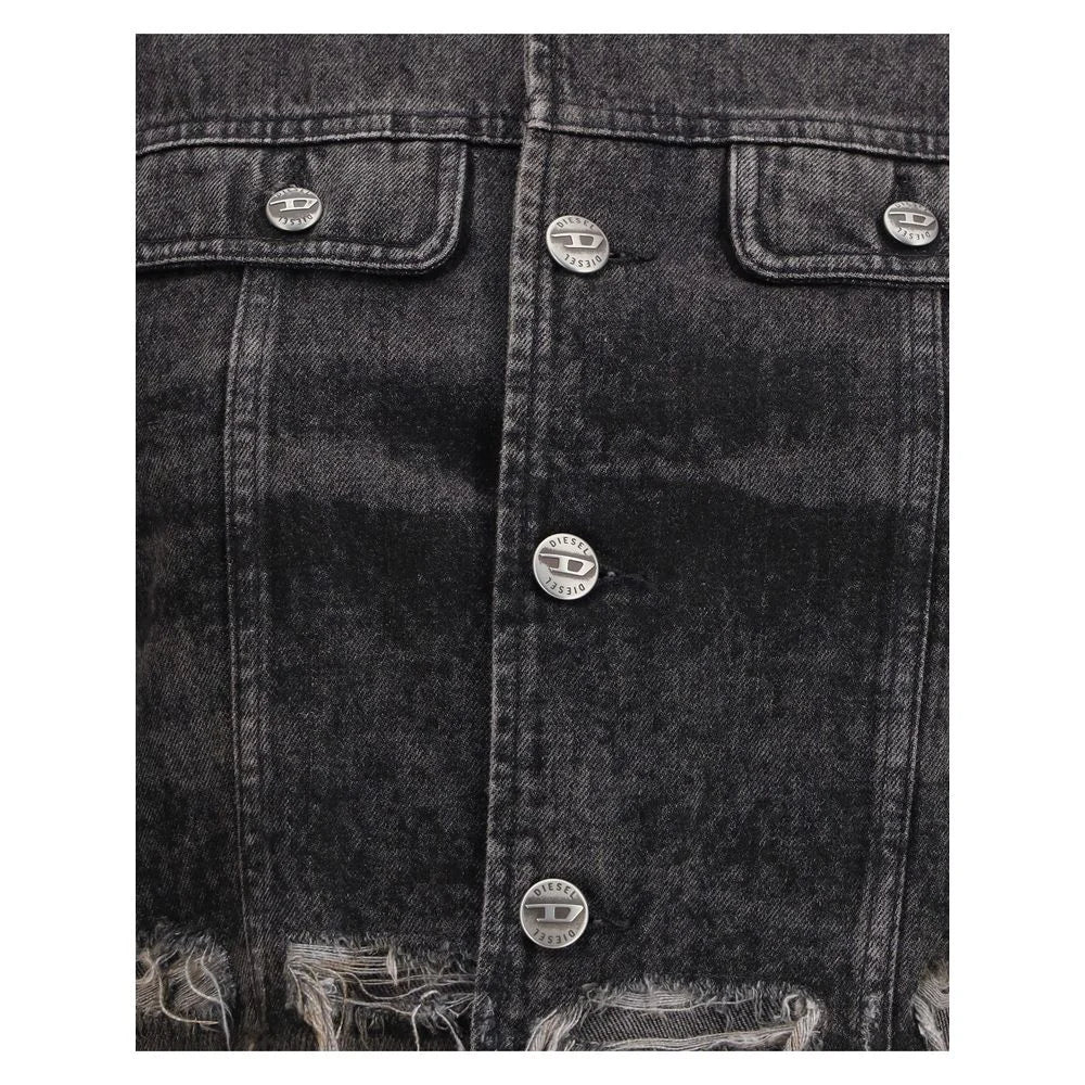 Diesel Gray Cotton Denim Jacket