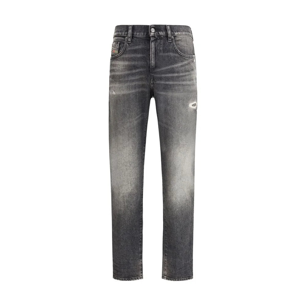 Diesel Gray Cotton Relaxed Fit Jeans