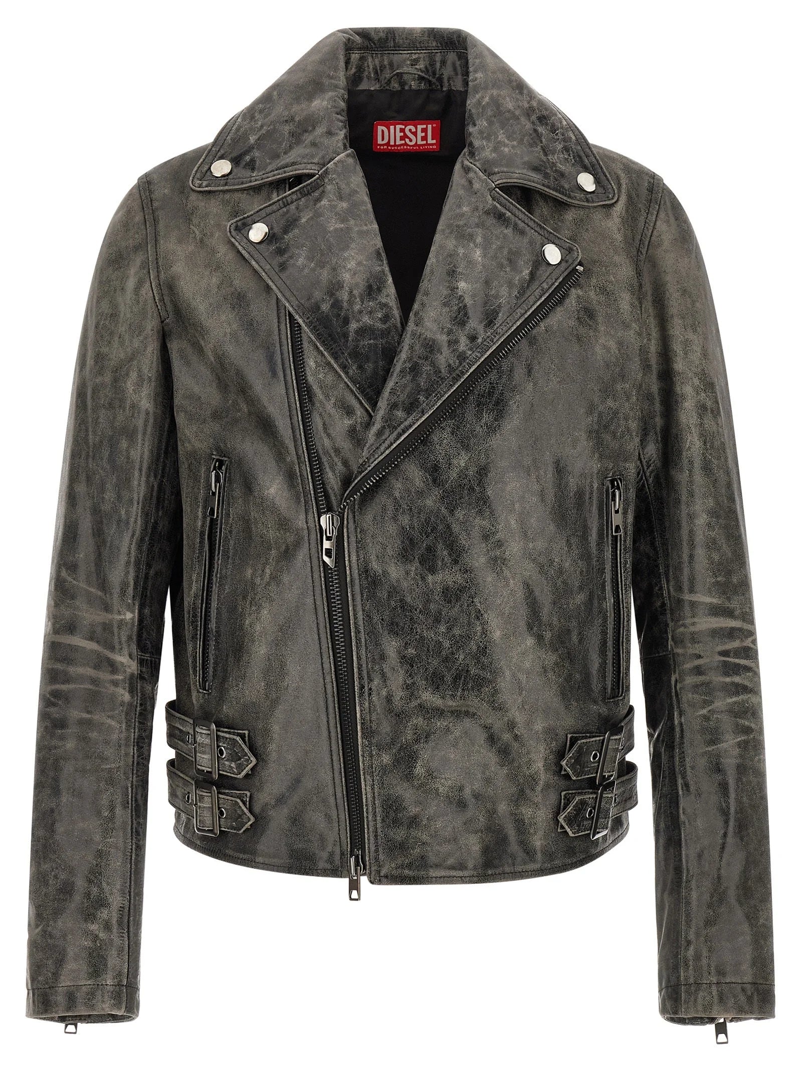 Diesel Gray Cowhide Leather Jacket - IT50 | L