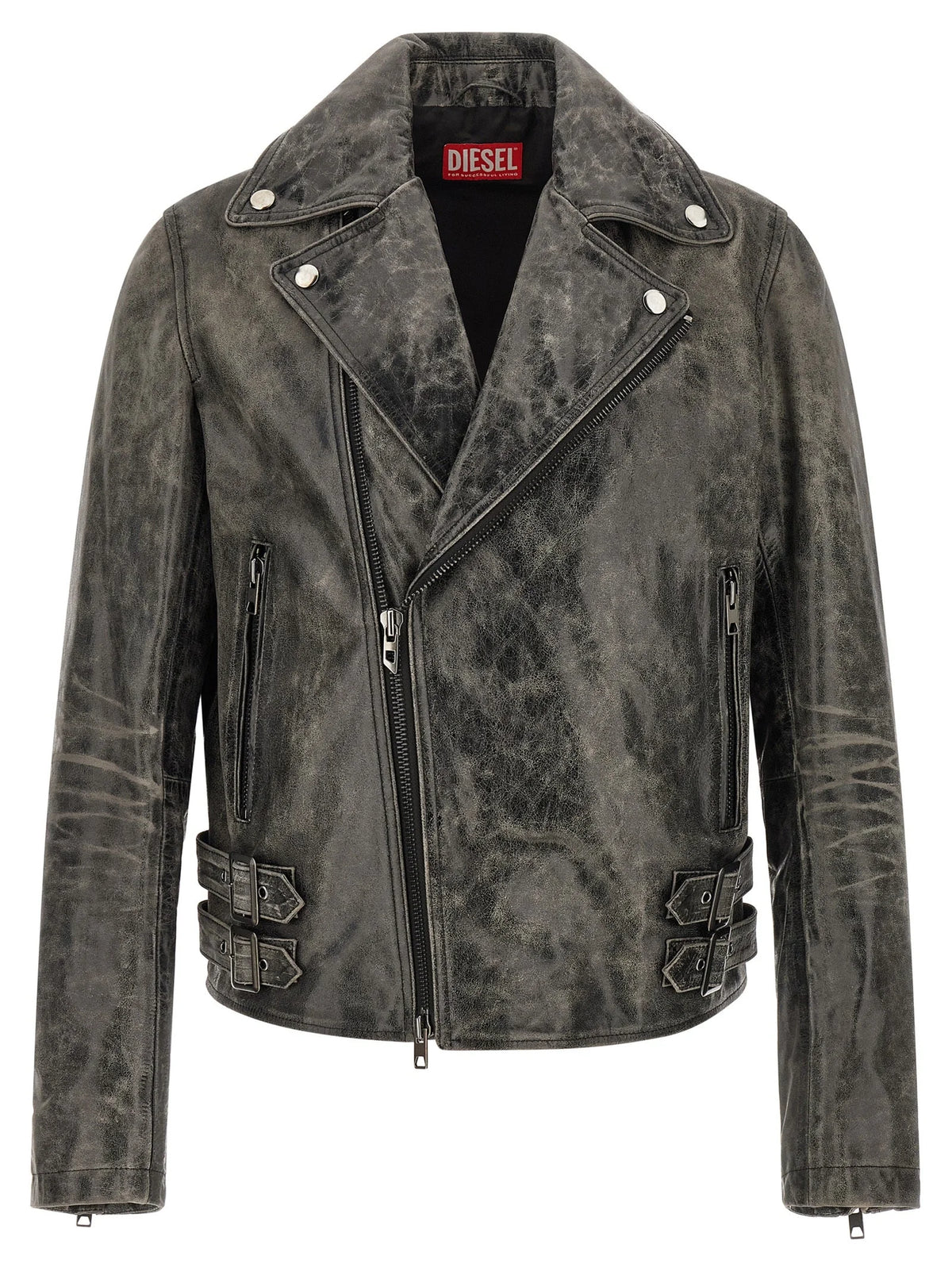 Diesel Gray Cowhide Leather Jacket - IT50 | L
