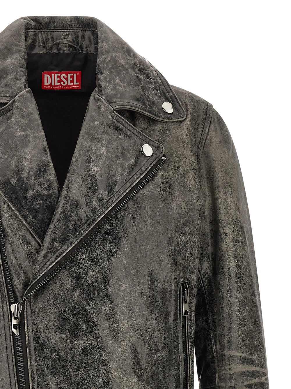 Diesel Gray Cowhide Leather Jacket - IT50 | L