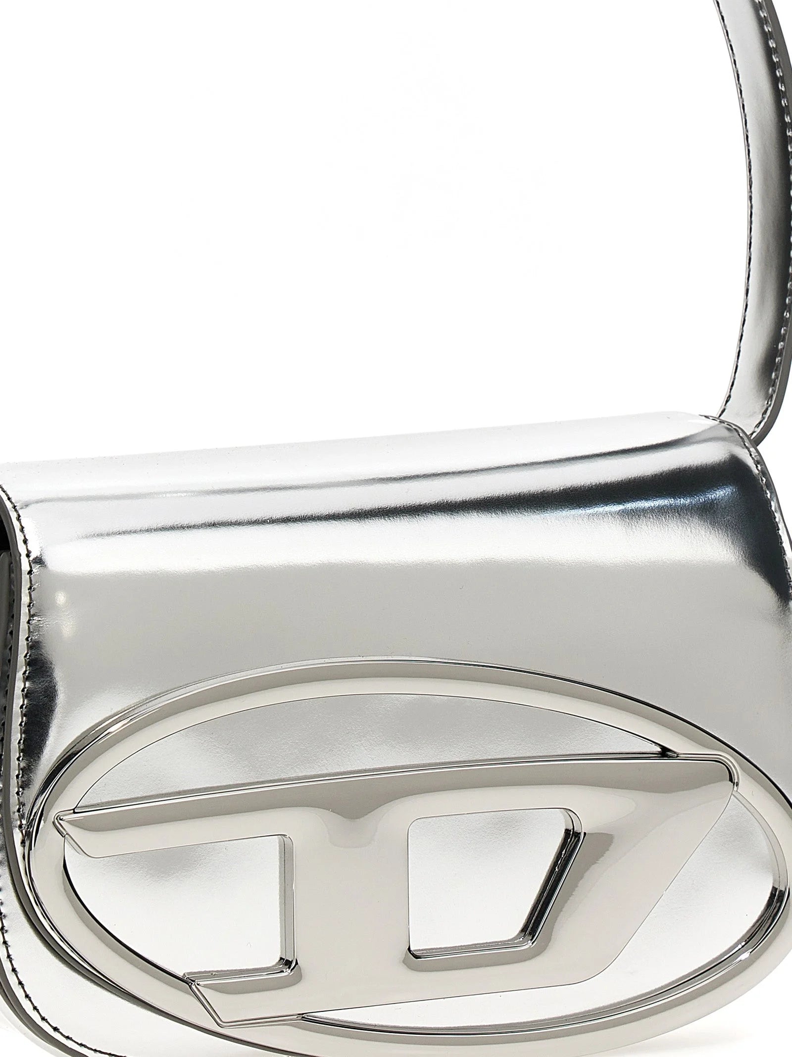 Diesel Silver Cowhide Shoulder Bag