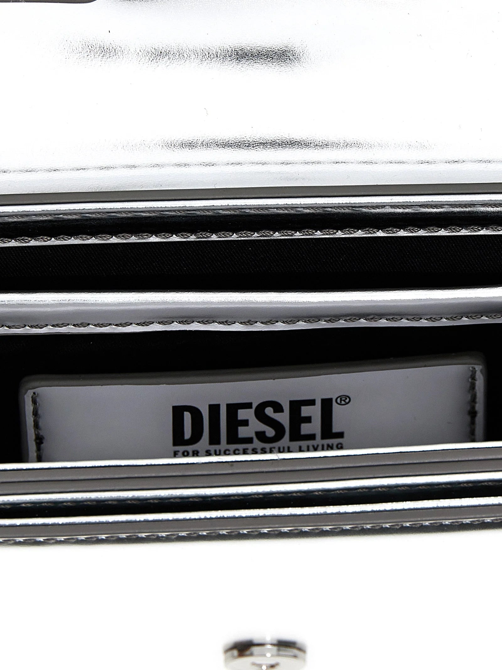 Diesel Silver Cowhide Shoulder Bag