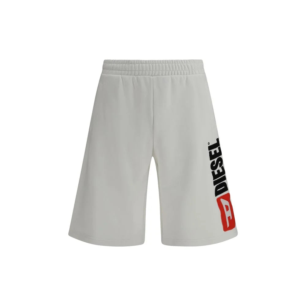 Diesel White Cotton Bermuda Shorts - Bermudas