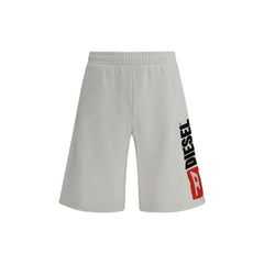 Diesel White Cotton Bermuda Shorts - Bermudas