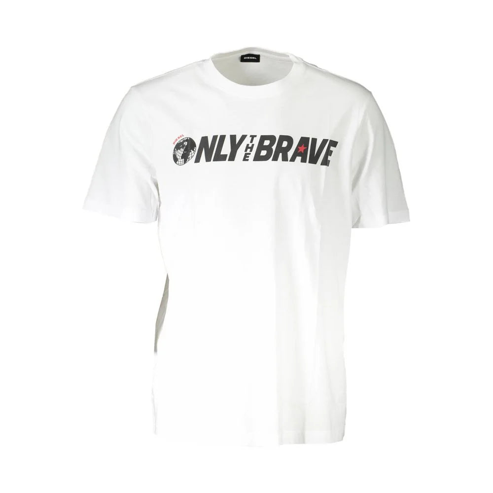 Diesel White Cotton Men T-Shirt - T-Shirts