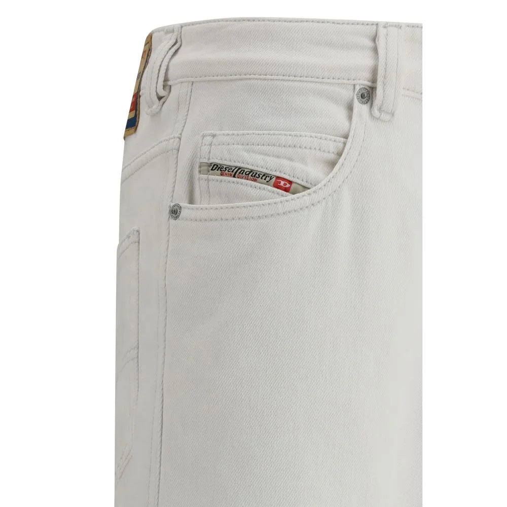 Diesel White Cotton Slim Fit Jeans