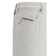 Diesel White Cotton Slim Fit Jeans
