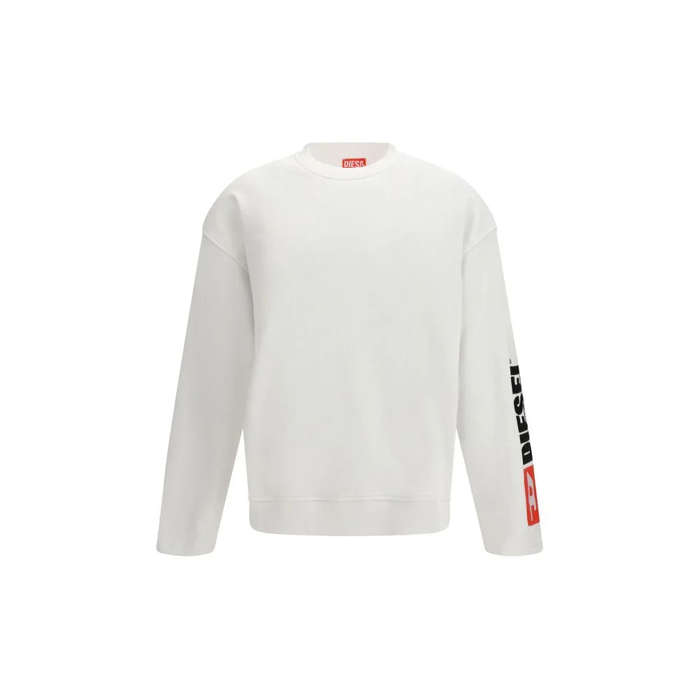 Diesel White Cotton Sweatshirt - Sweatshirts