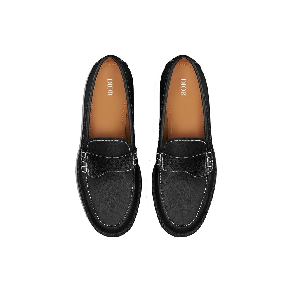 Dior Black Calfskin Slip-On Loafers