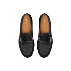 Dior Black Calfskin Slip-On Loafers