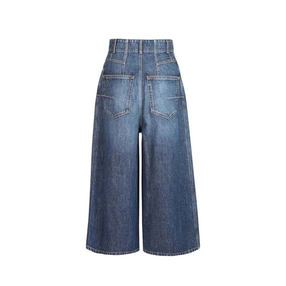 Dior Blue Cotton High-Waisted Jean - 38