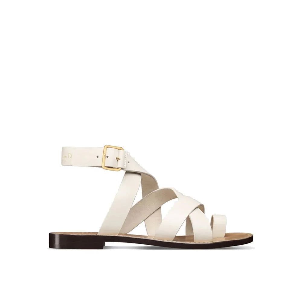 Dior Sun Leather Flat Sandals - EU38/US8 - Sandals