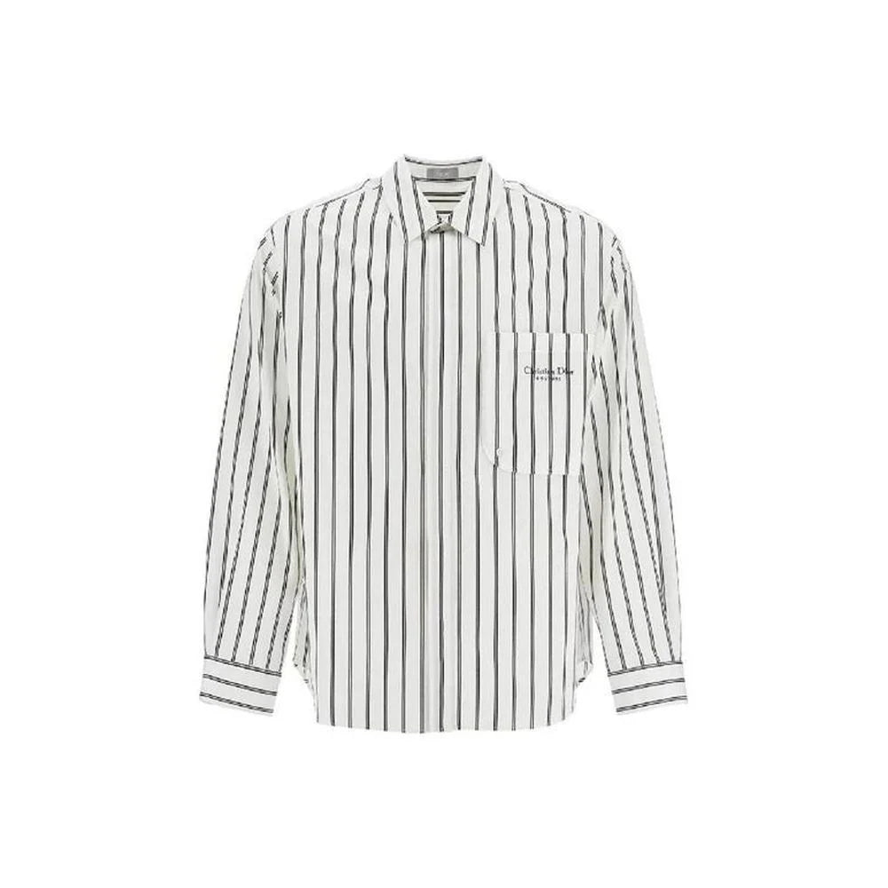 Dior White Cotton Pattern Shirt - 41