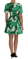 Dolce & Gabbana A-Line Banana Leaf Pineapple Crystal Dress - Dresses