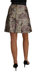 Dolce & Gabbana A-Line Mini Floral Print Jaquard Skirt - IT40|S - Skirts