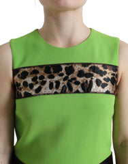 Dolce & Gabbana Apple Green Sleeveless Panelled Shift Dress - IT38 | S - Dresses