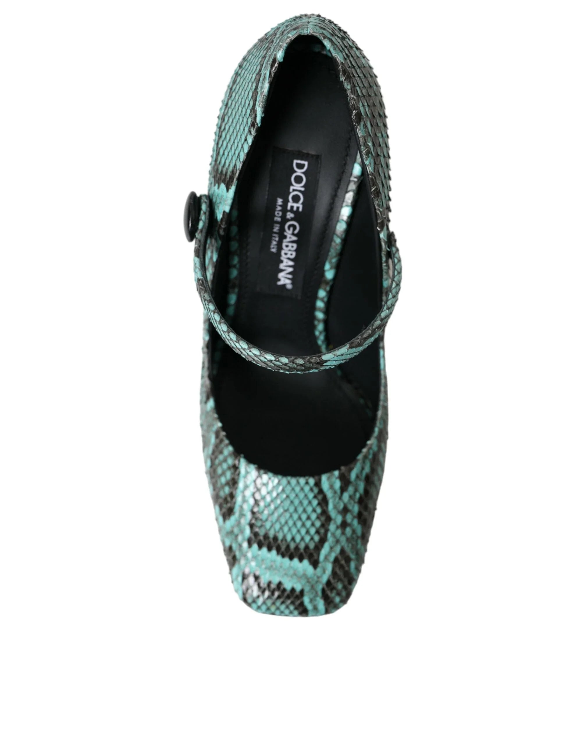 Dolce & Gabbana Aqua Python Leather Mary Jane Pumps Shoes - EU39/US8.5 - Heels