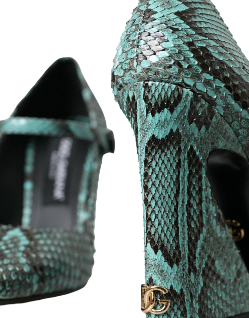Dolce & Gabbana Aqua Python Leather Mary Jane Pumps Shoes - EU39/US8.5 - Heels