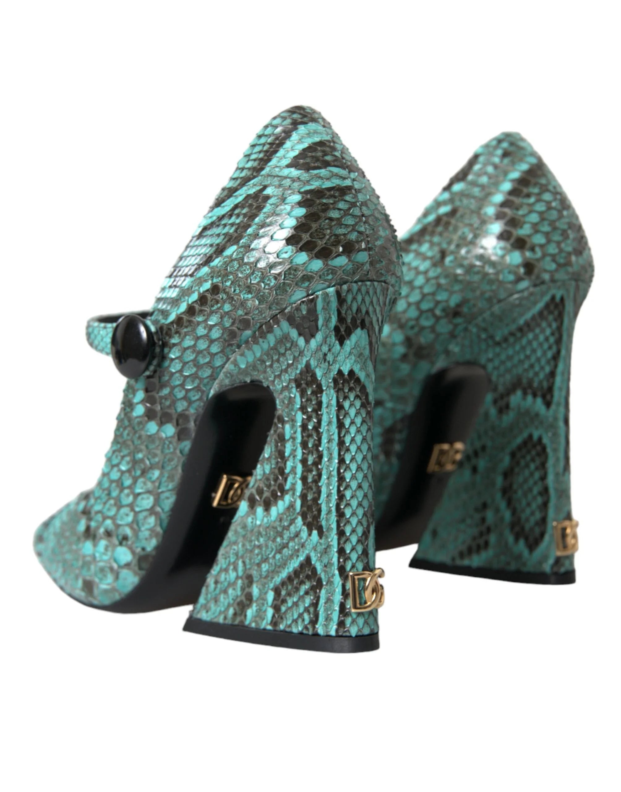 Dolce & Gabbana Aqua Python Leather Mary Jane Pumps Shoes - EU39/US8.5 - Heels