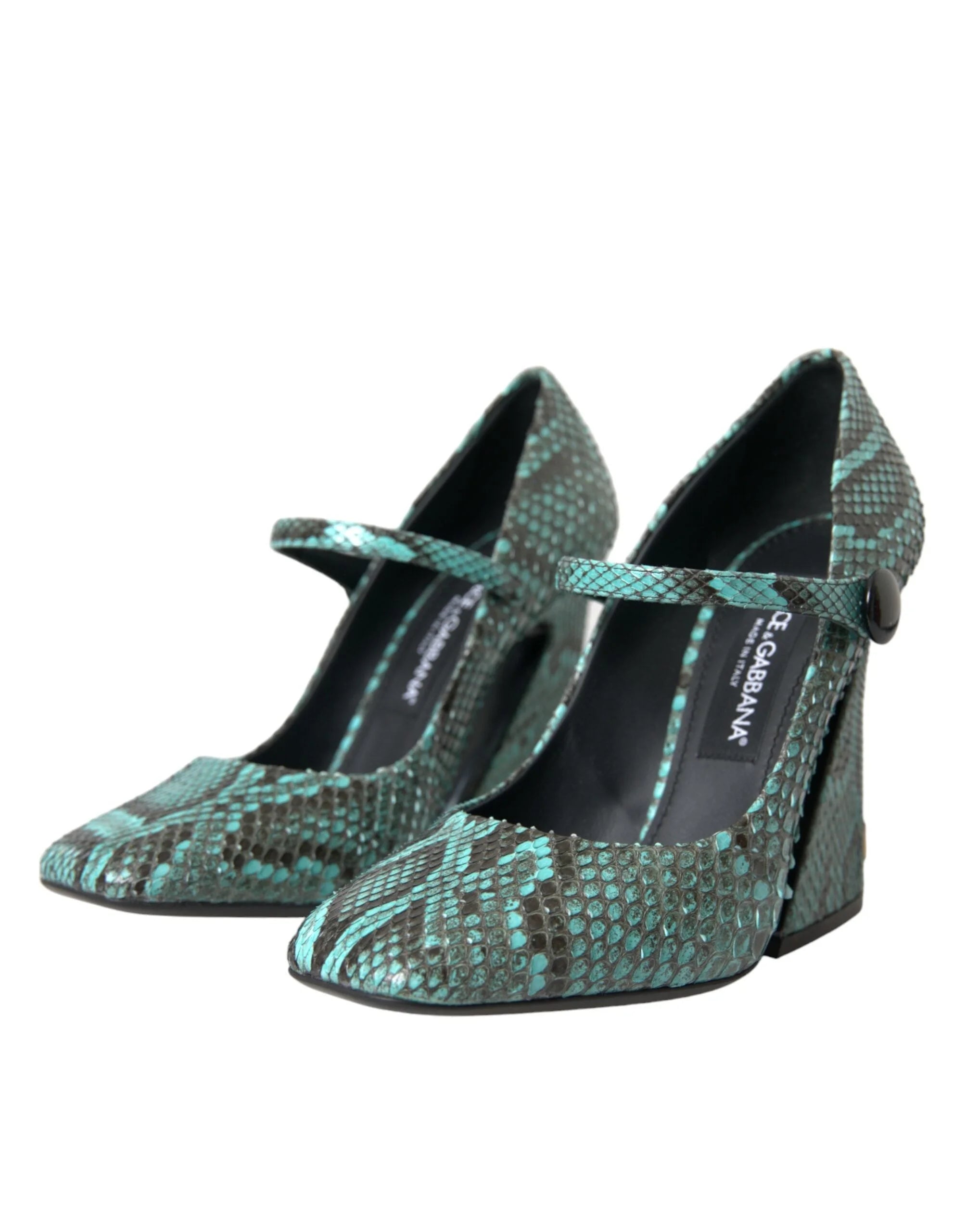 Dolce & Gabbana Aqua Python Leather Mary Jane Pumps Shoes - EU39/US8.5 - Heels