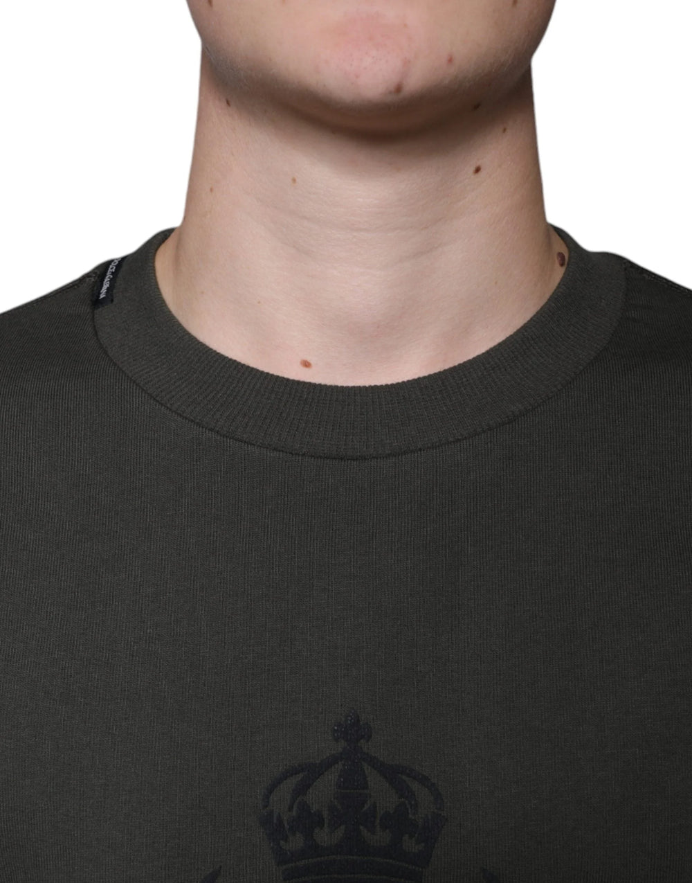 Dolce & Gabbana Army Green DG Crown Crew Neck Pullover Sweater - IT44 | XS - Sweaters