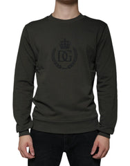 Dolce & Gabbana Army Green DG Crown Crew Neck Pullover Sweater - IT44 | XS - Sweaters