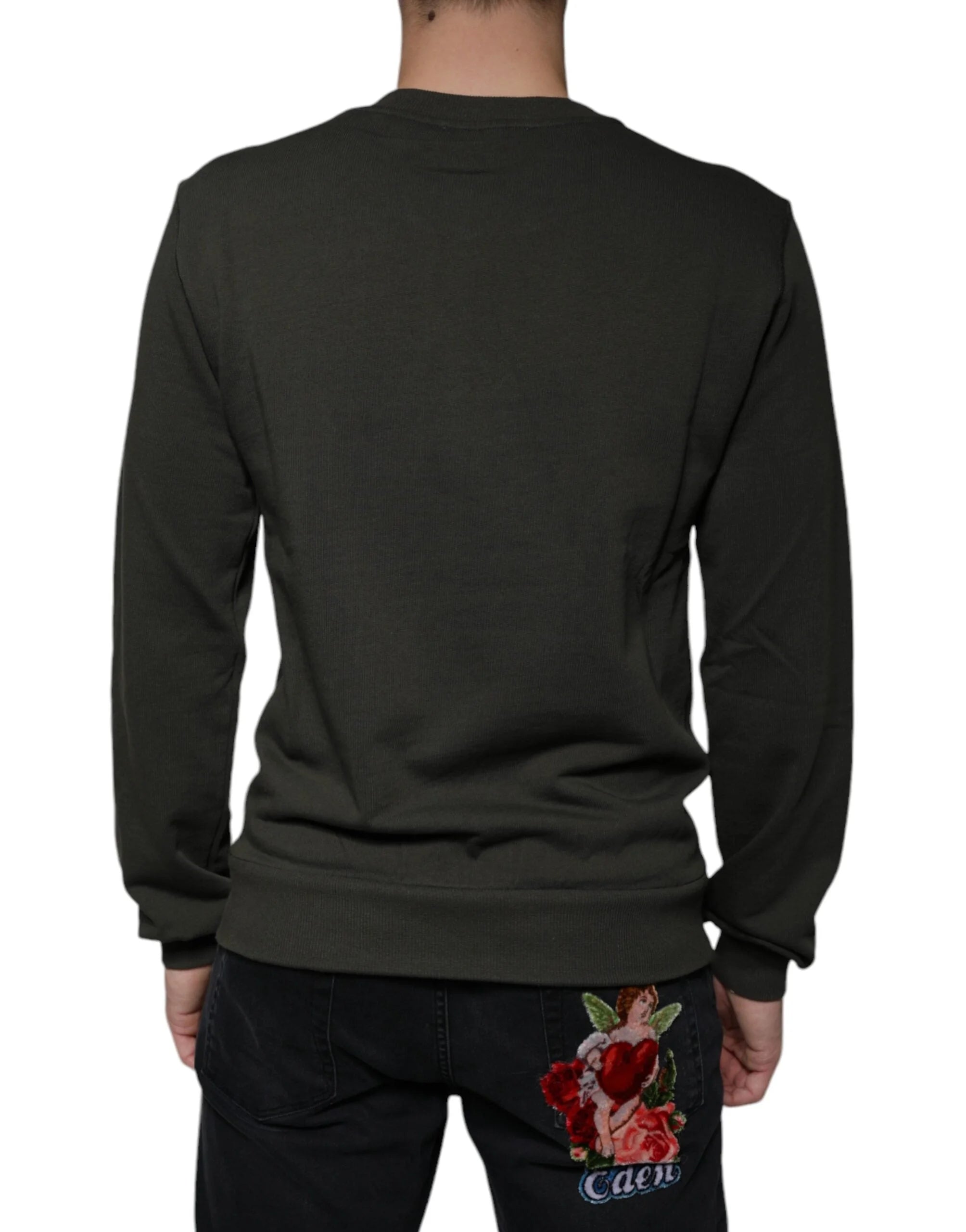 Dolce & Gabbana Army Green DG Crown Crew Neck Pullover Sweater - IT44 | XS - Sweaters