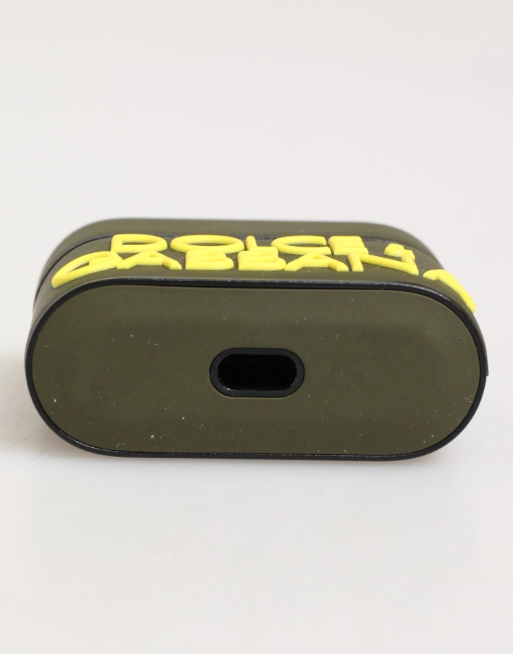 Dolce & Gabbana Army Green Rubber Logo Embossed Accessory Airpods Case - Headphone Carrying Case