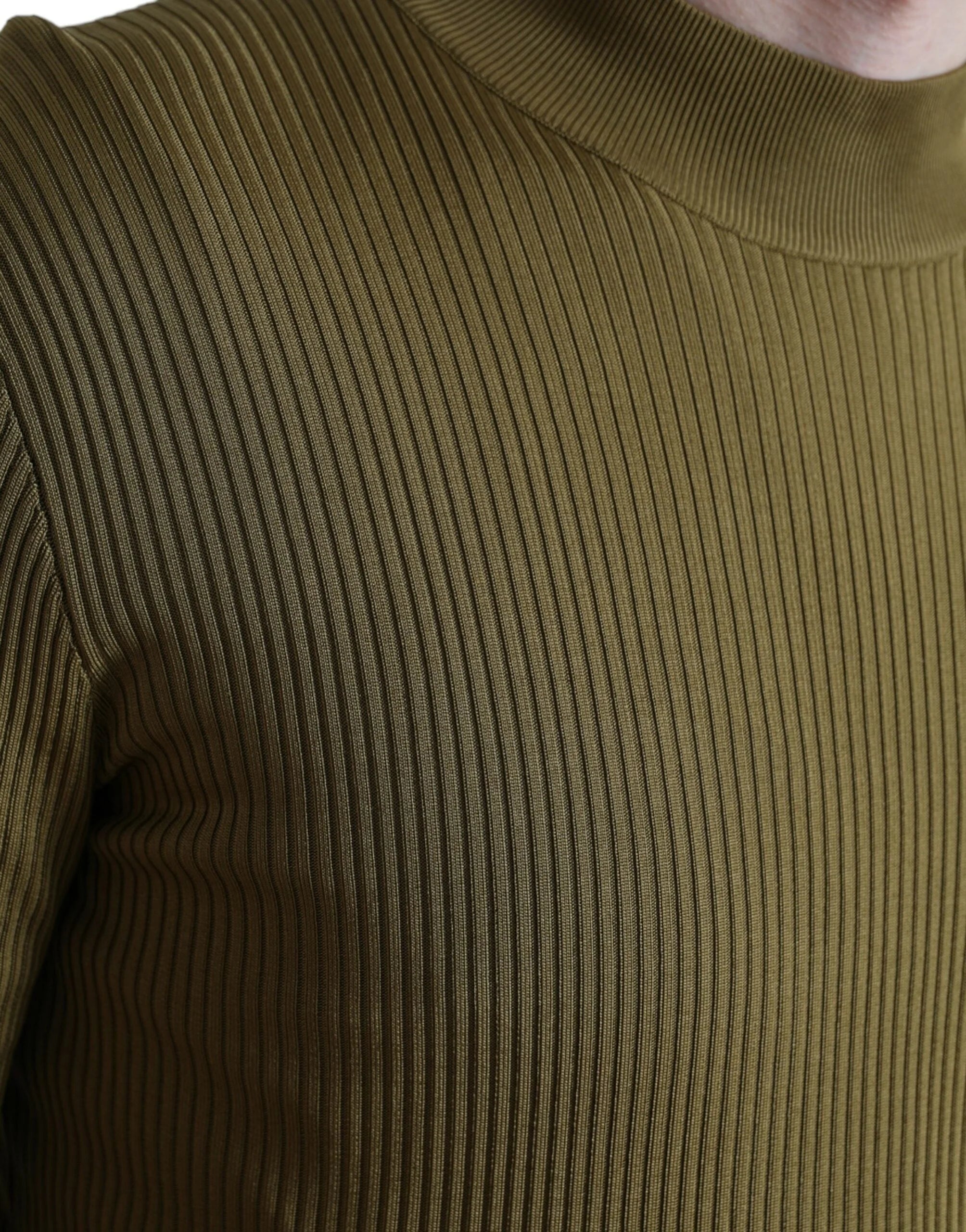 Dolce & Gabbana Army Green Viscose Crewneck Pullover Sweater - IT48 | M - Sweaters