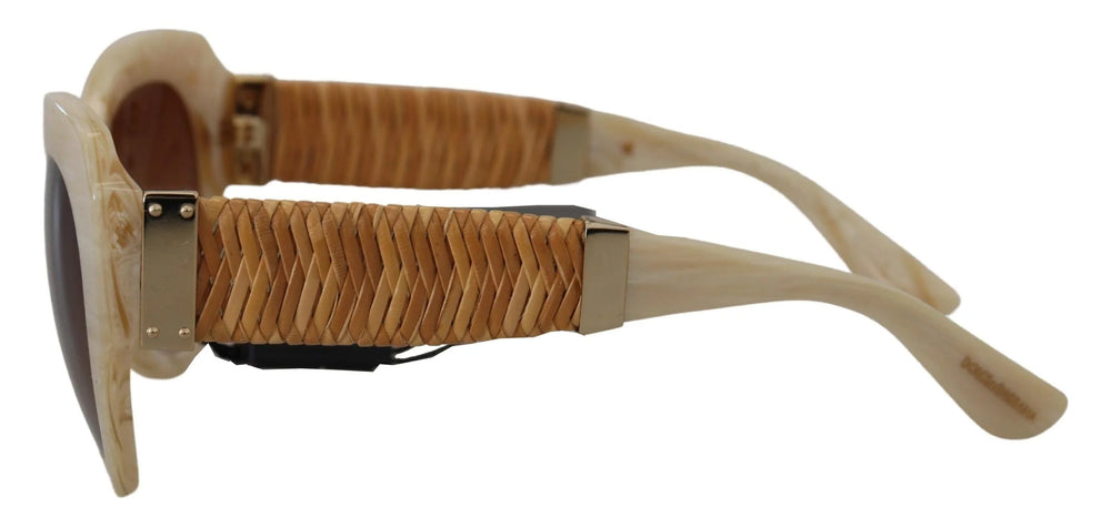 Dolce & Gabbana Beige Acetate Full Rim Brown Lense DG4294 Sunglasses - Sunglasses