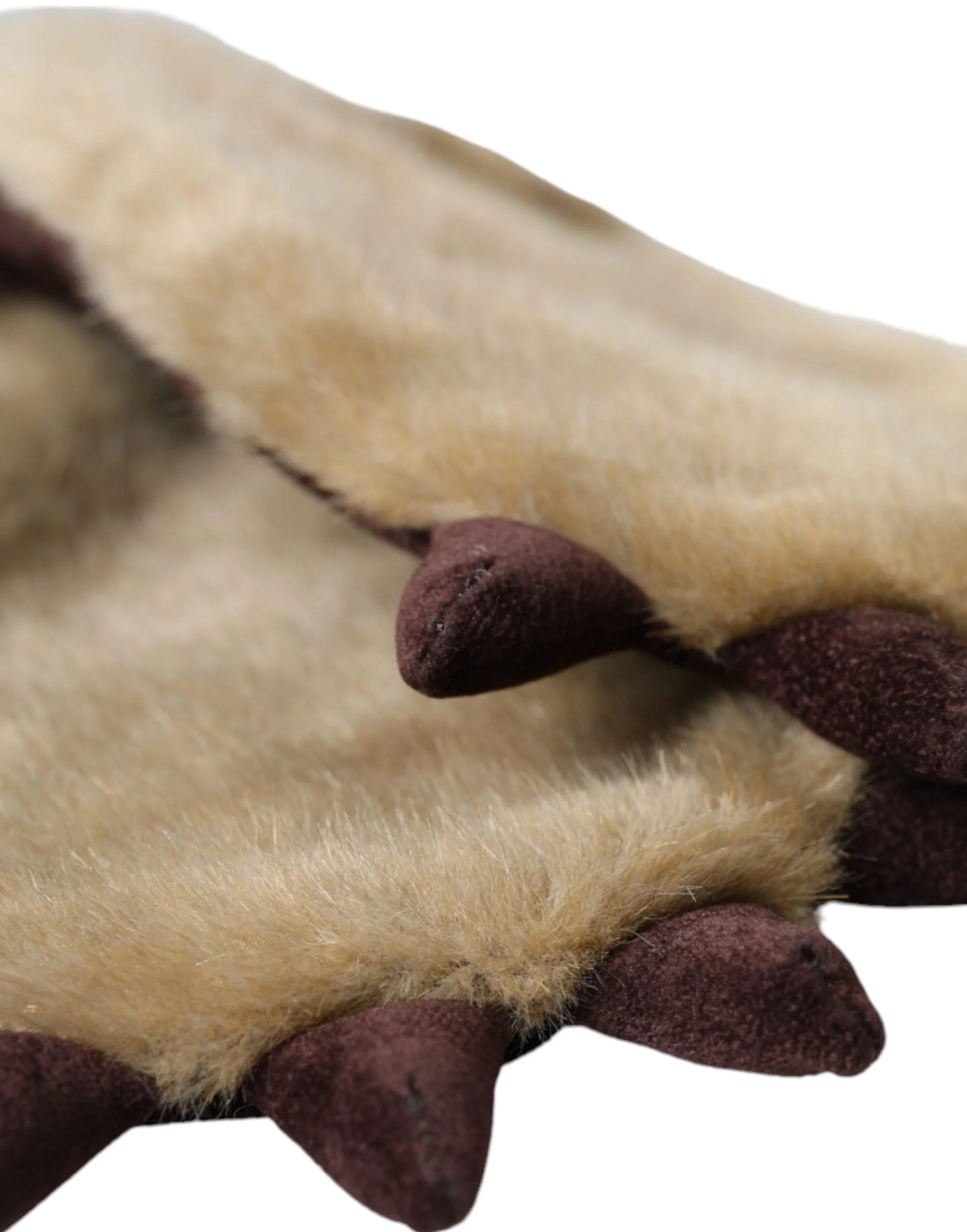 Dolce & Gabbana Beige Acrylic Knitted Fur Wrist Mitten Gloves - Gloves & Mittens