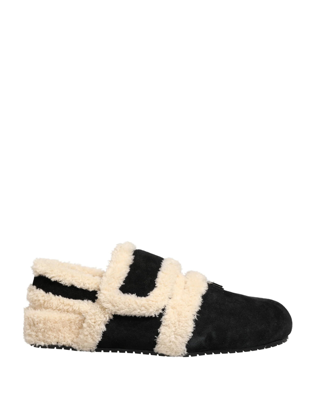 Dolce & Gabbana Beige Black Faux Fur Flats Men Sandals Shoes - EU44/US11