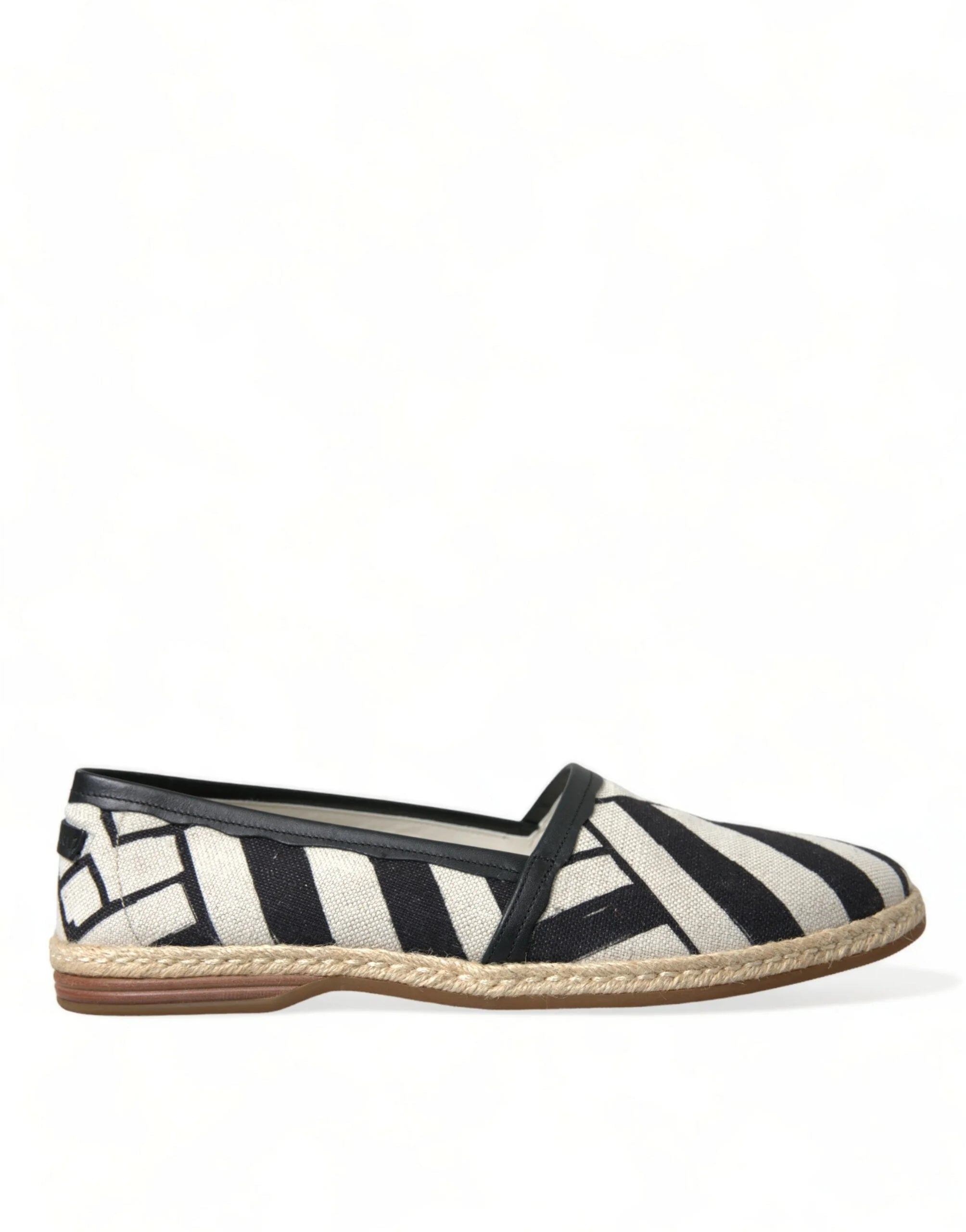 Dolce & Gabbana Beige Black Striped Canvas Espadrilles MONDELLO Shoes - EU42/US9 - Flats