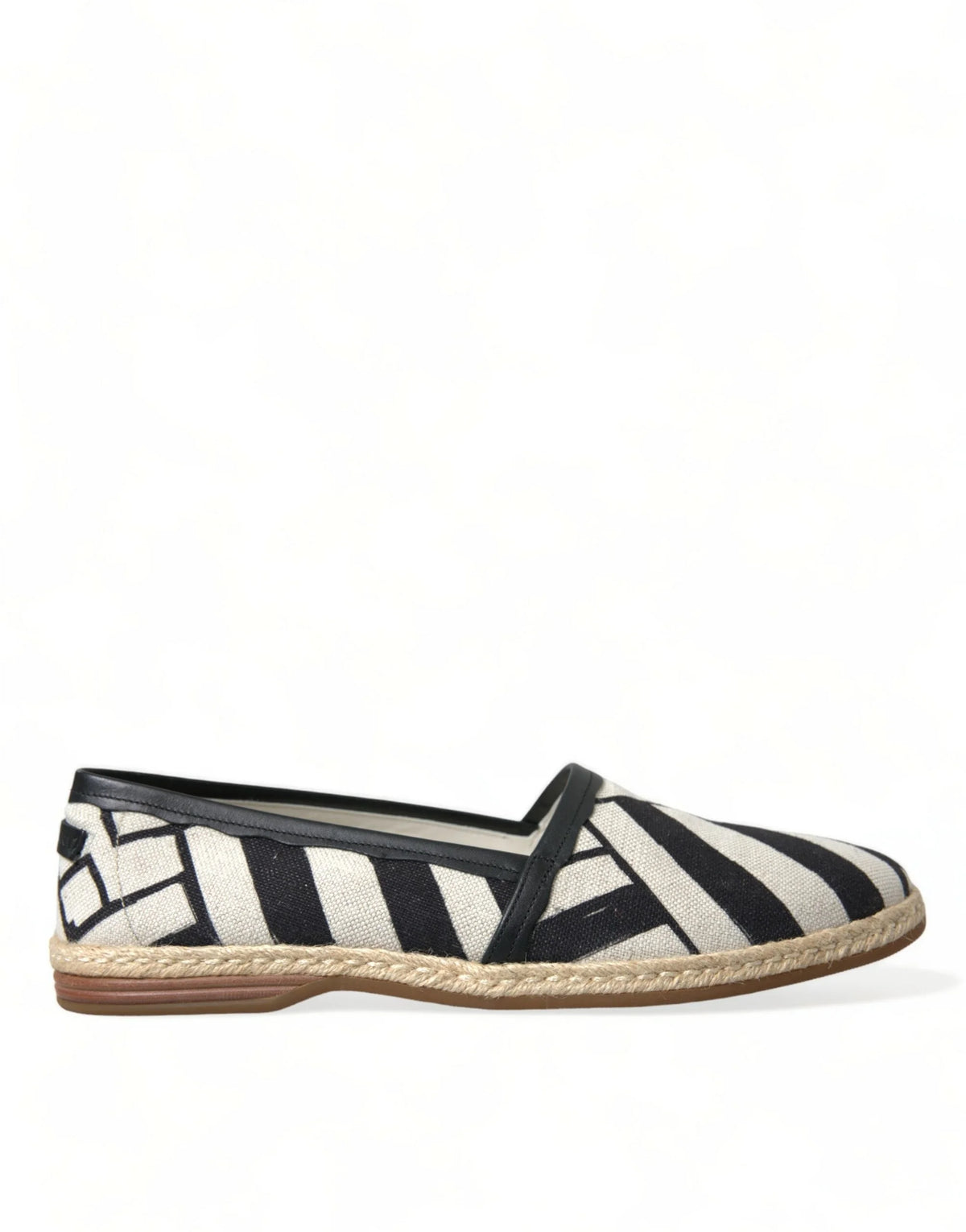 Dolce & Gabbana Beige Black Striped Canvas Espadrilles MONDELLO Shoes - EU42/US9 - Flats