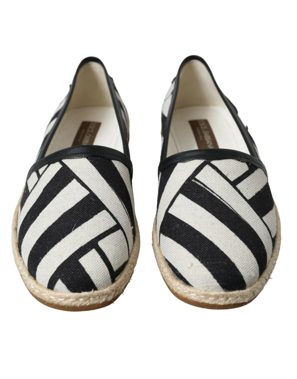 Dolce & Gabbana Beige Black Striped Canvas Espadrilles MONDELLO Shoes - EU42/US9 - Flats