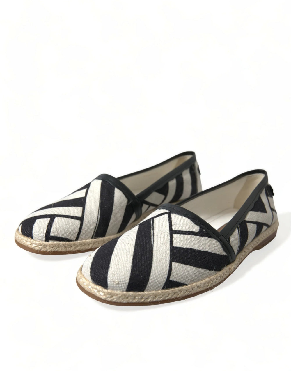 Dolce & Gabbana Beige Black Striped Canvas Espadrilles MONDELLO Shoes - EU42/US9 - Flats