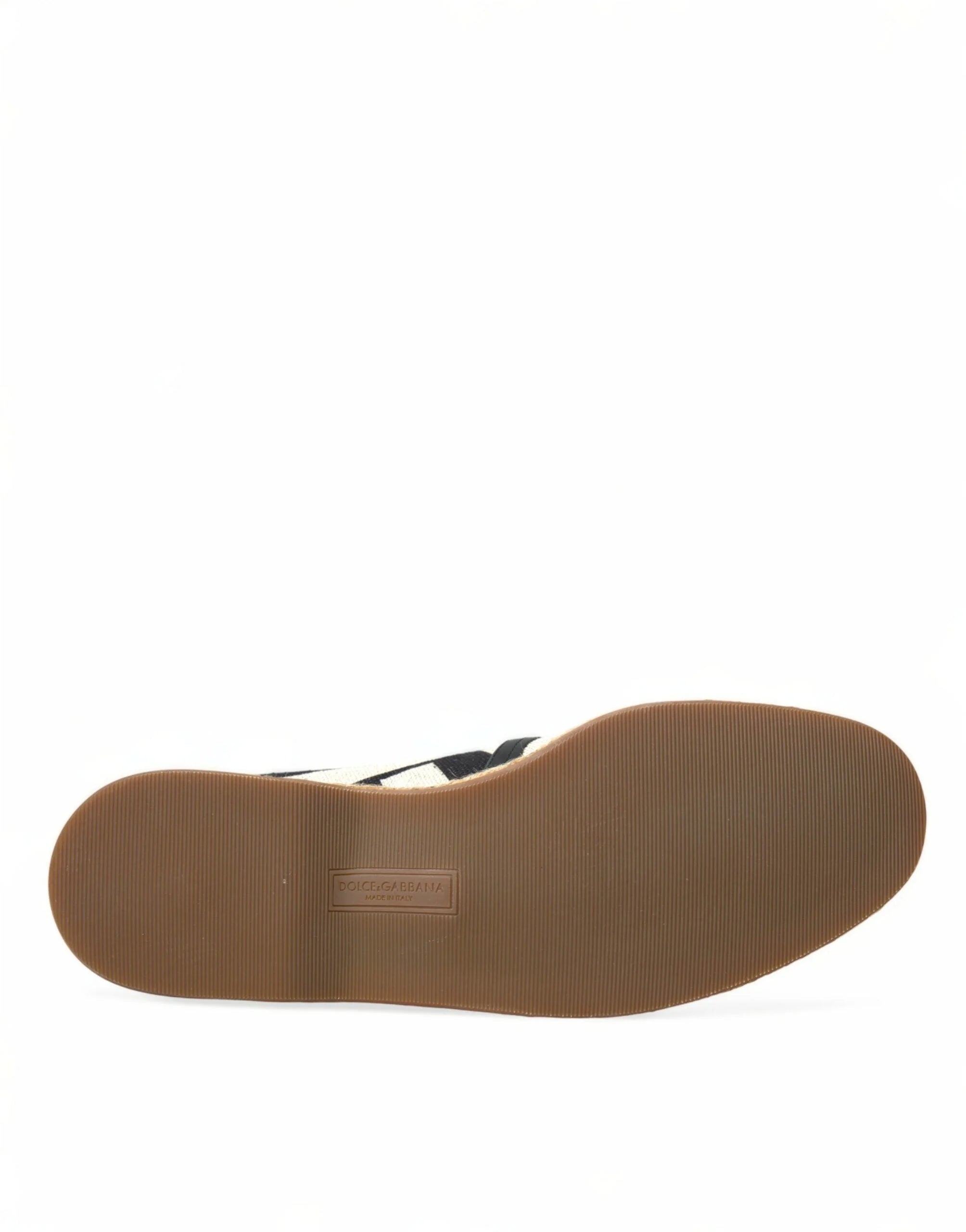 Dolce & Gabbana Beige Black Striped Canvas Espadrilles MONDELLO Shoes - EU42/US9 - Flats