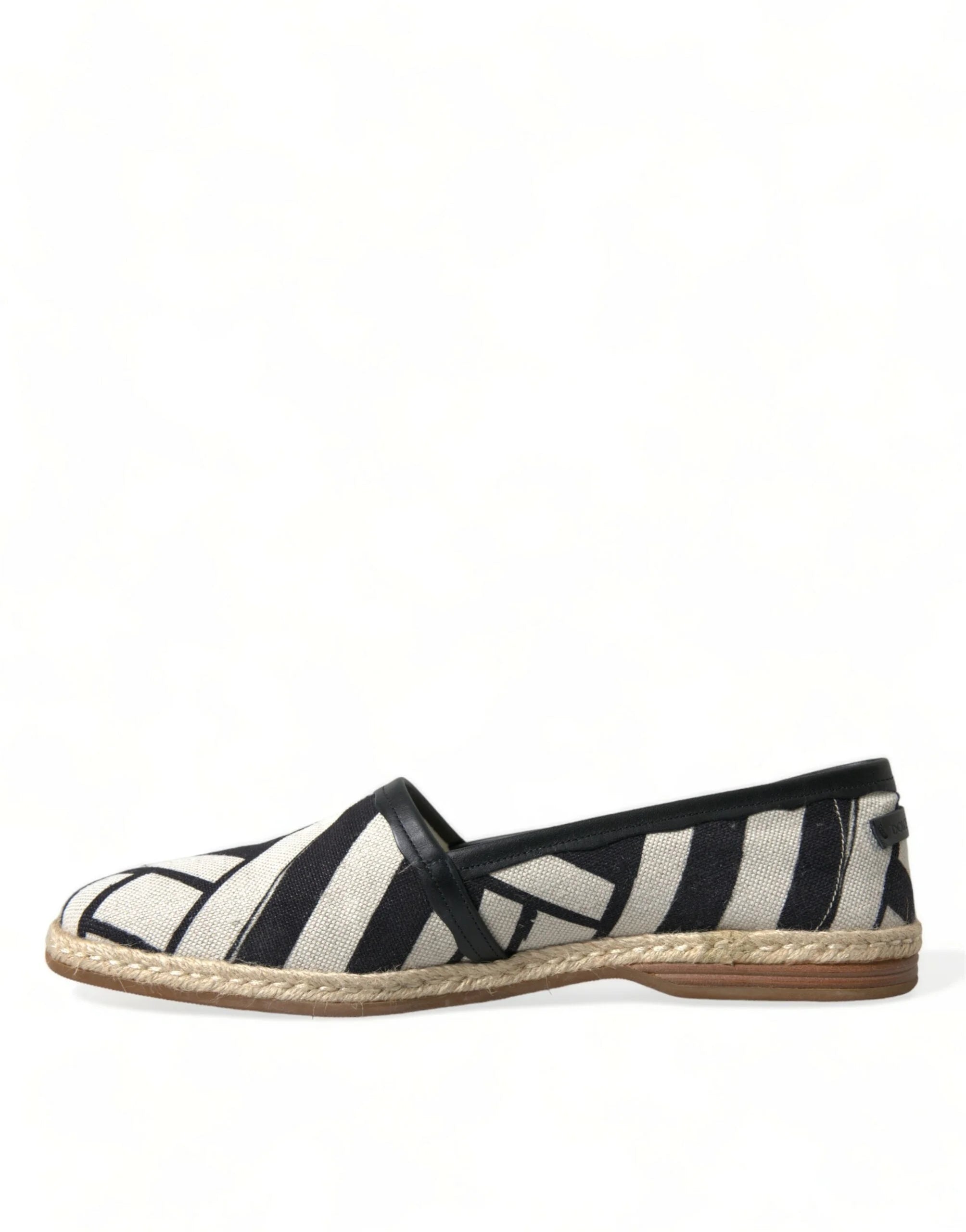 Dolce & Gabbana Beige Black Striped Canvas Espadrilles MONDELLO Shoes - EU42/US9 - Flats