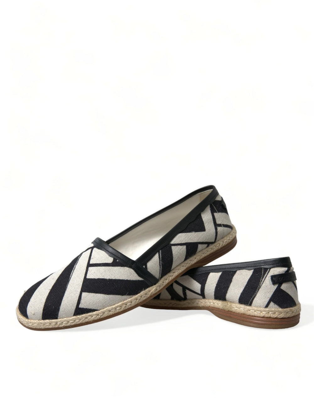 Dolce & Gabbana Beige Black Striped Canvas Espadrilles MONDELLO Shoes - EU42/US9 - Flats