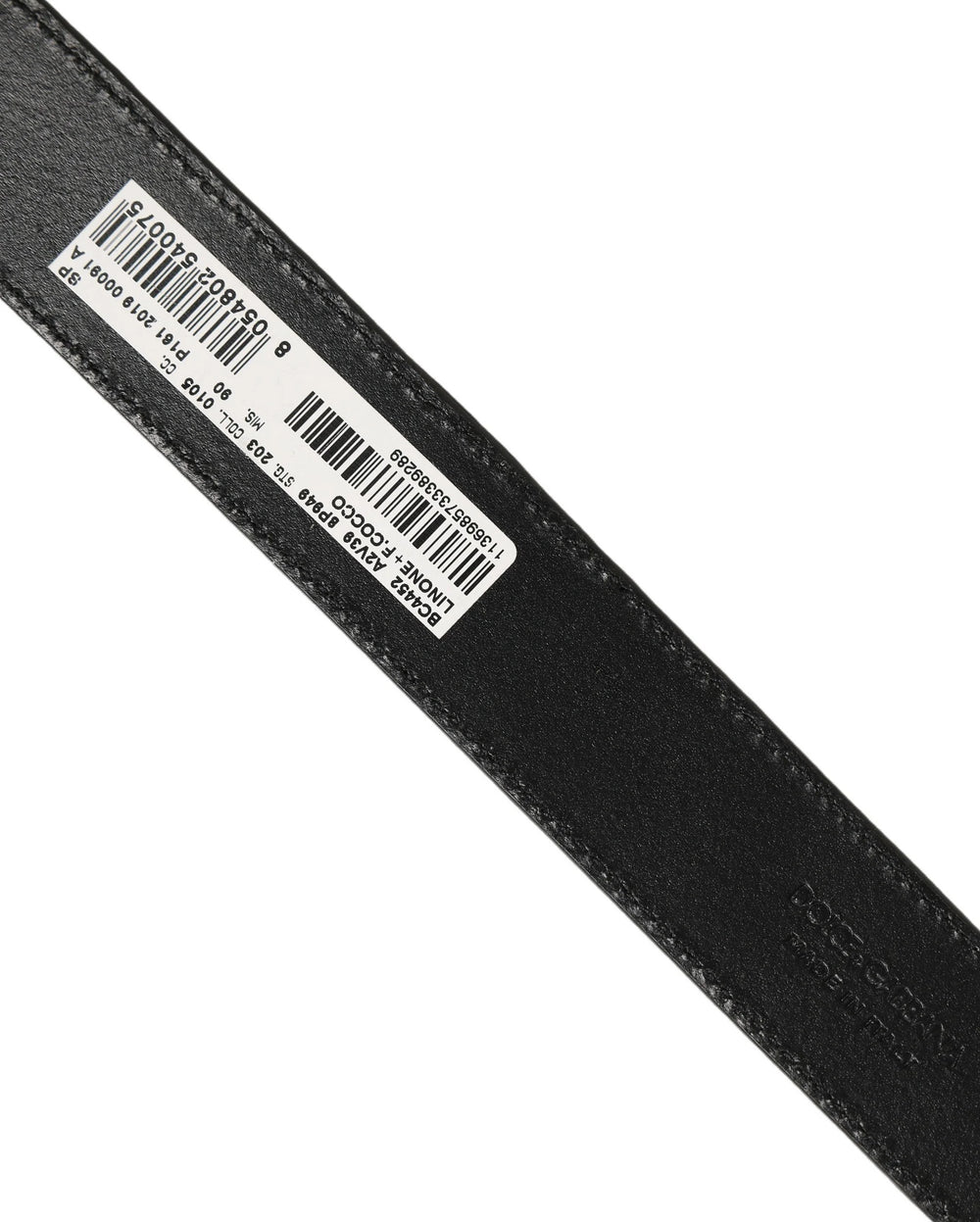 Dolce & Gabbana Beige Black Woven Leather Metal Buckle Belt - 90 cm / 36 Inches