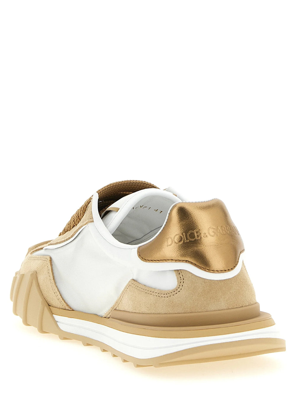 Dolce & Gabbana Beige Calfskin Athletic Sneakers - EU37/US7