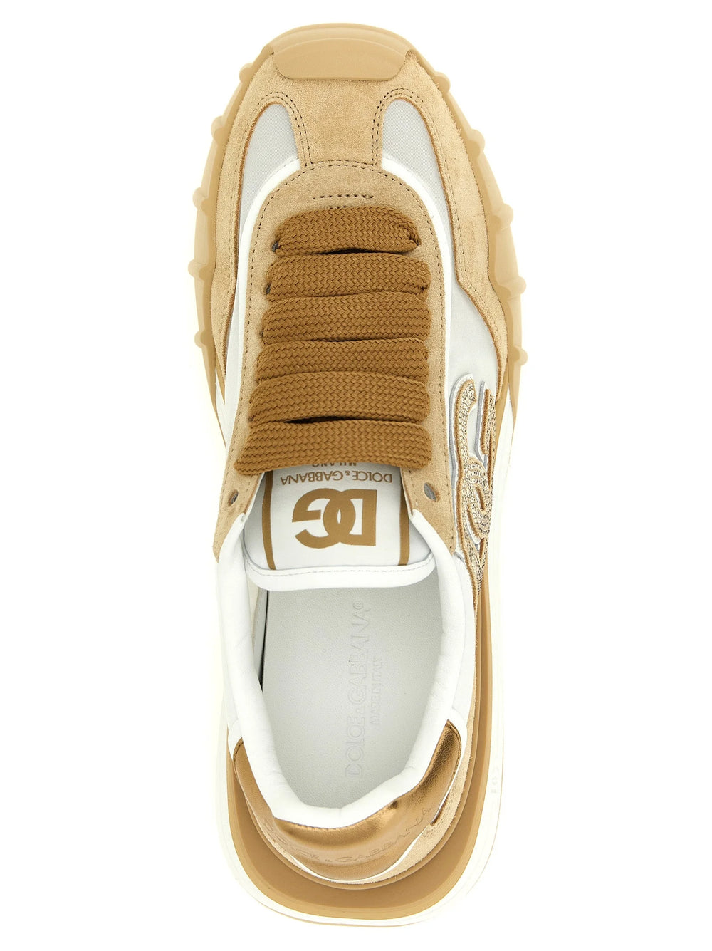 Dolce & Gabbana Beige Calfskin Athletic Sneakers - EU37/US7
