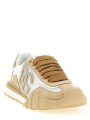 Dolce & Gabbana Beige Calfskin Athletic Sneakers - EU37/US7