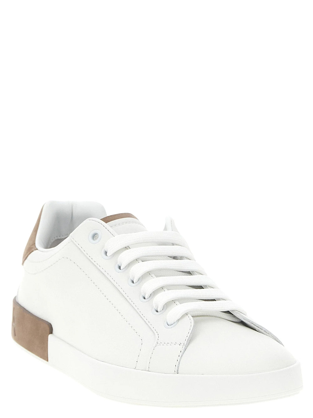 Dolce & Gabbana Beige Calfskin Low Top Sneakers