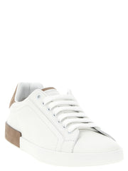 Dolce & Gabbana Beige Calfskin Low Top Sneakers