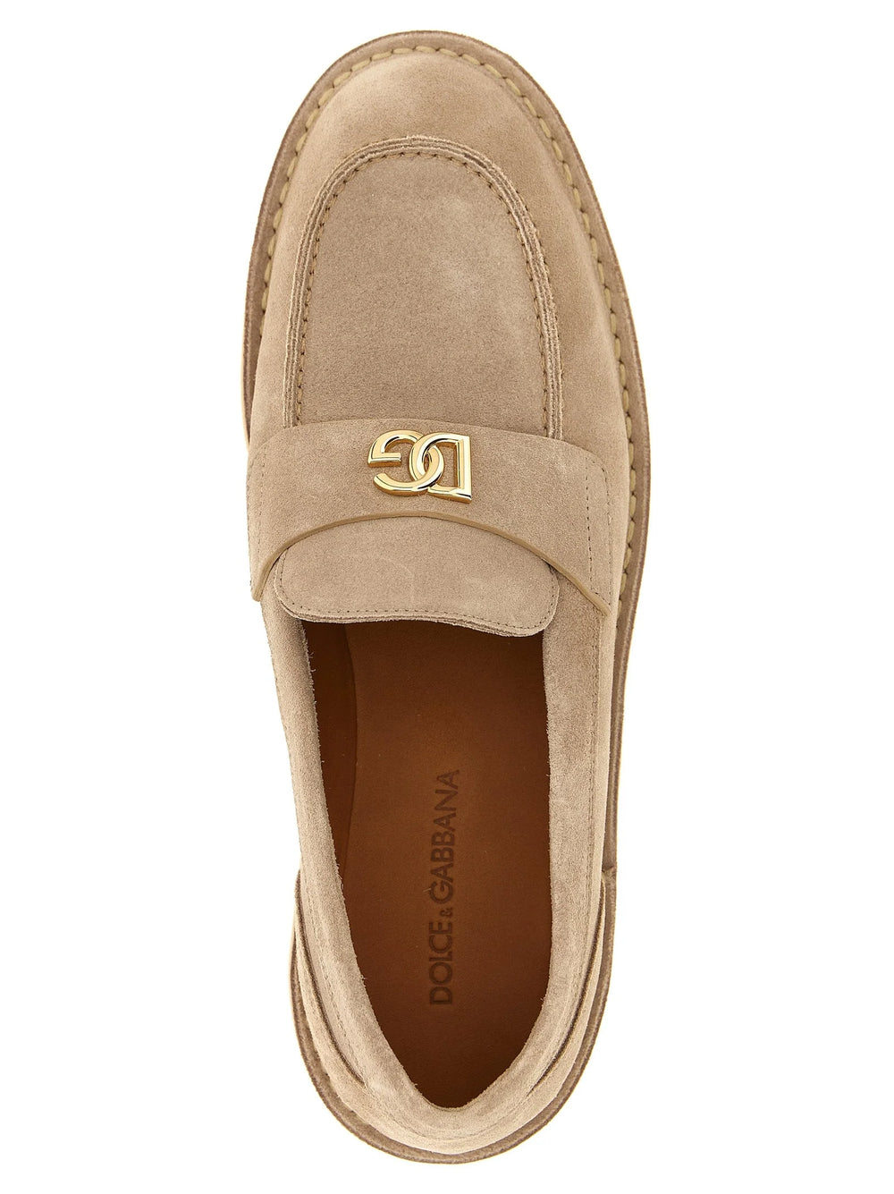 Dolce & Gabbana Beige Calfskin Slip-On Loafers - EU36.5/US6.5
