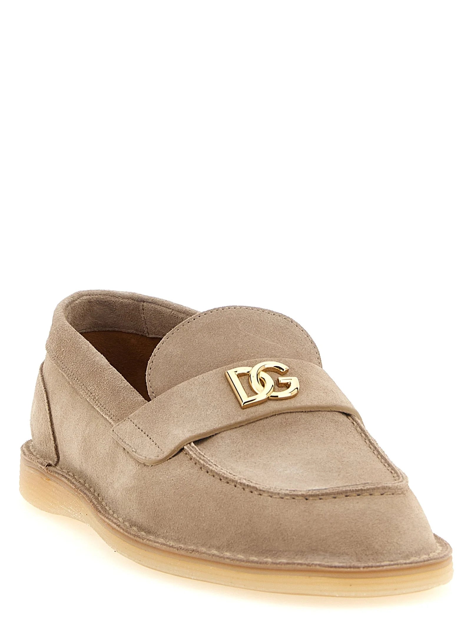 Dolce & Gabbana Beige Calfskin Slip-On Loafers - EU36.5/US6.5