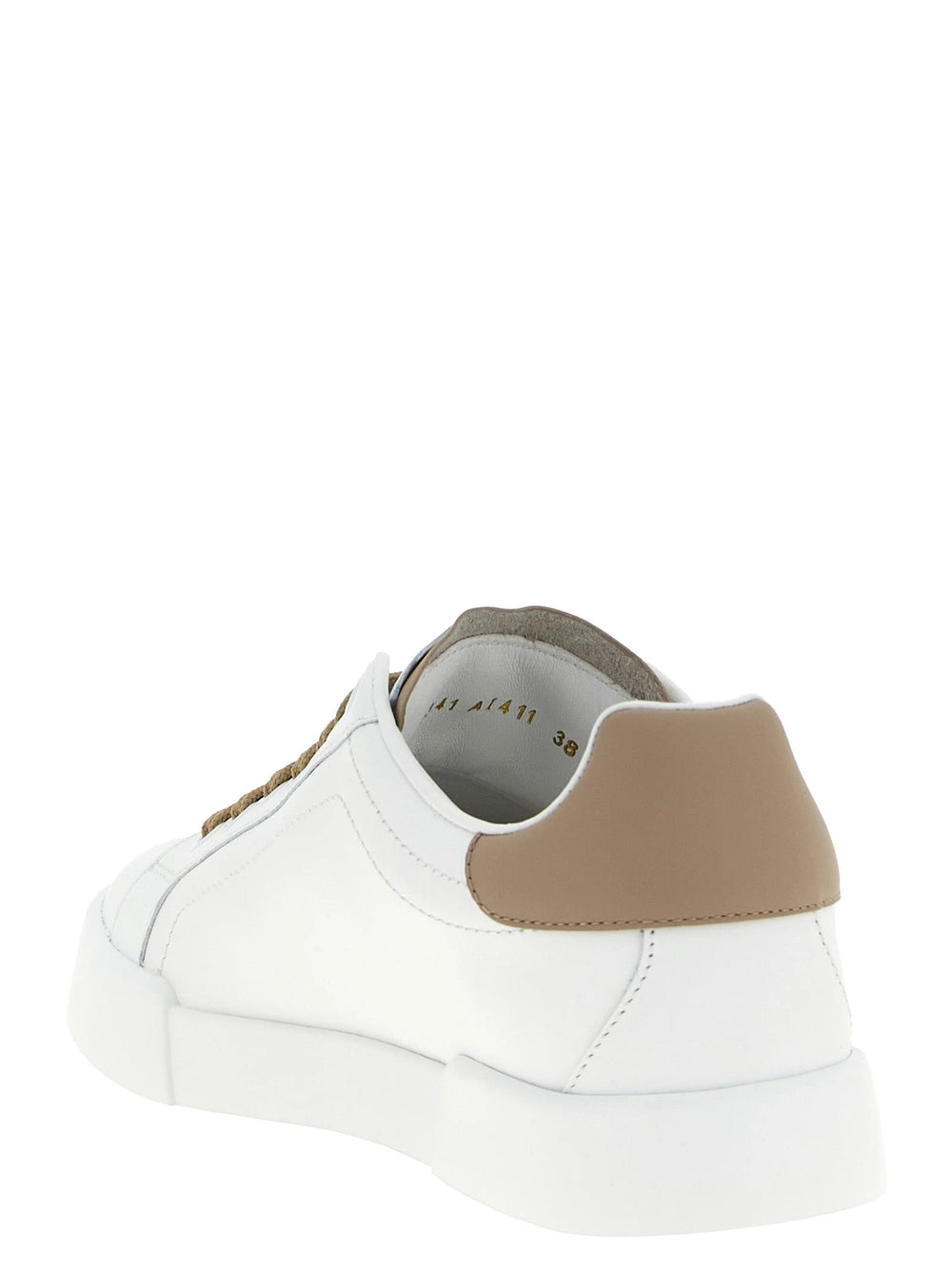 Dolce & Gabbana Beige Skinn Sneakere